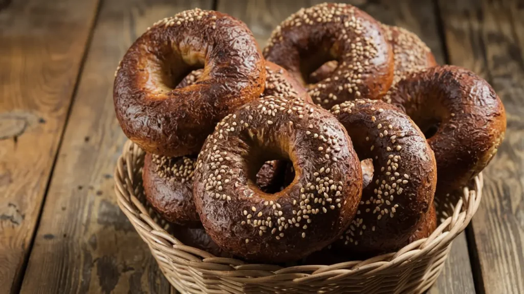 Pumpernickel Bagels at home